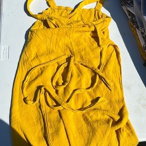 Yellow wrap around dress